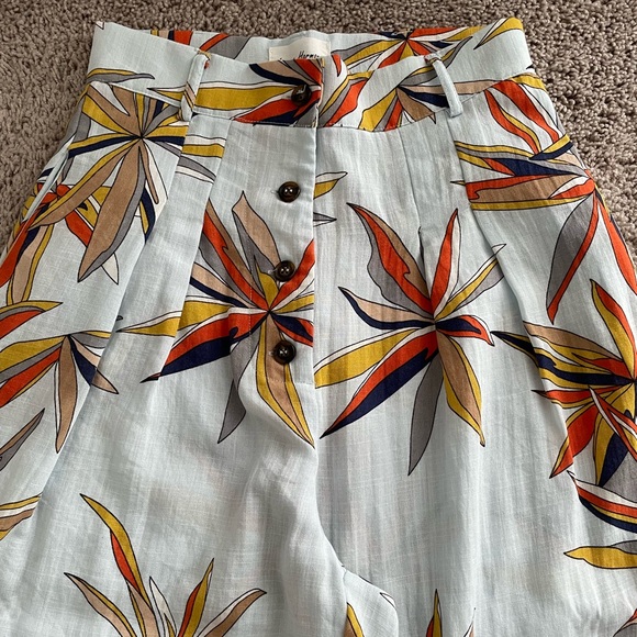 Floral Print Linen Trousers - Picture 2 of 8